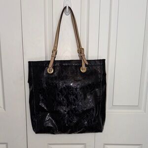 Michael Kors Black and Tan Tote Bag, Fair Condition, call outs, $98 retail
